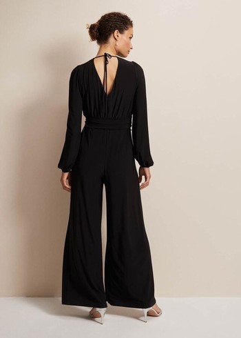 Phase Eight Janece Wide Leg Jumpsuit Black USA | 3041528-OU